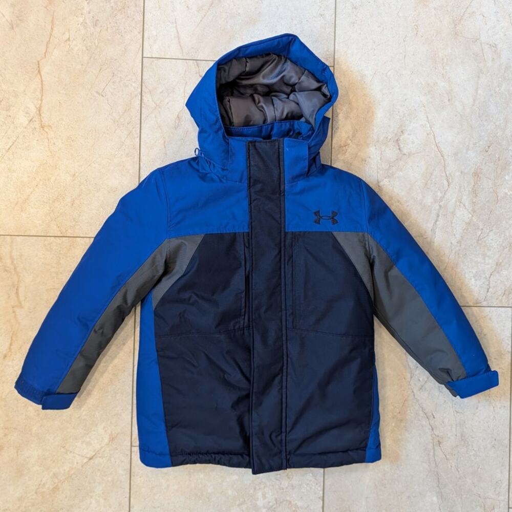 Under Armour UA Boys Westward 3-in-1 Jacket Removable Hood - Royal Blue Size 4